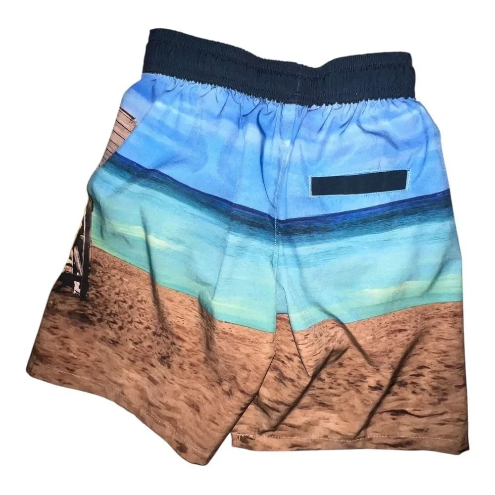 Lot of Two Boy's Swim Trunks Minecraft & Wonder Nation Beach Scene Small 6/7 EUC